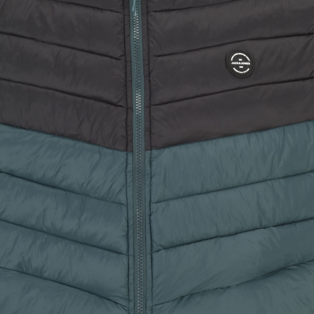 Jack & Jones Plus Vestă 'JJESPrint'  verde petrol / negru preţ