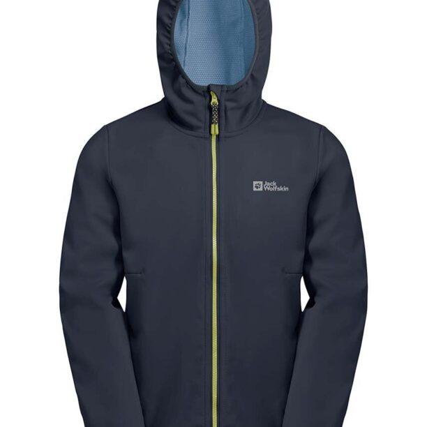 Jack Wolfskin geaca de ploaie copii FELDBERG culoarea albastru marin