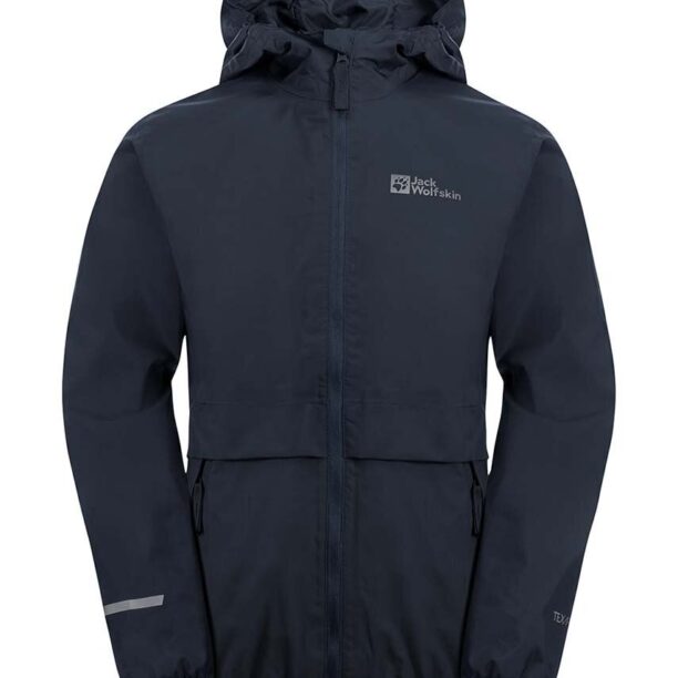 Jack Wolfskin geaca de ploaie copii RAINY DAYS culoarea albastru marin