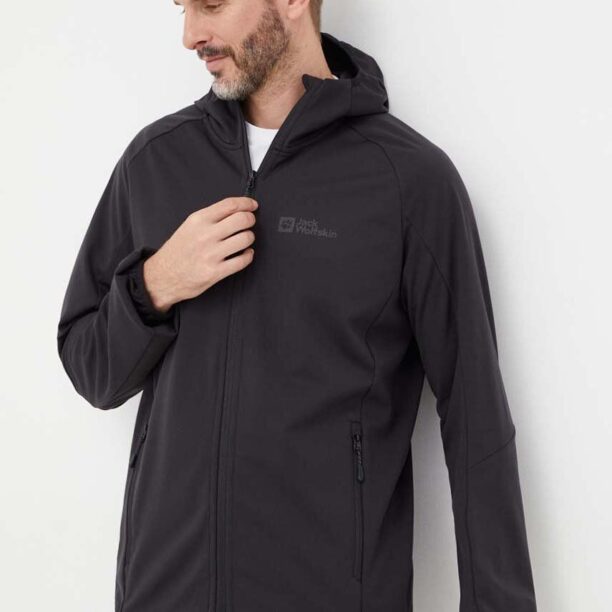 Jack Wolfskin jacheta de exterior Feldberg Hoody culoarea negru