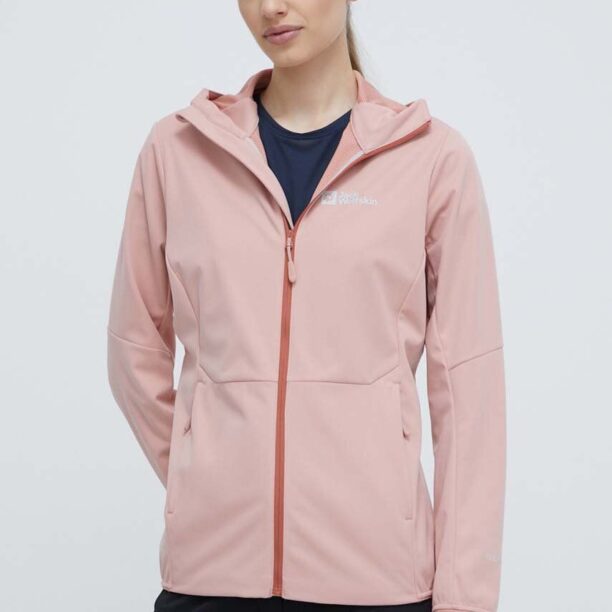 Jack Wolfskin jacheta de exterior Feldberg Hoody culoarea roz