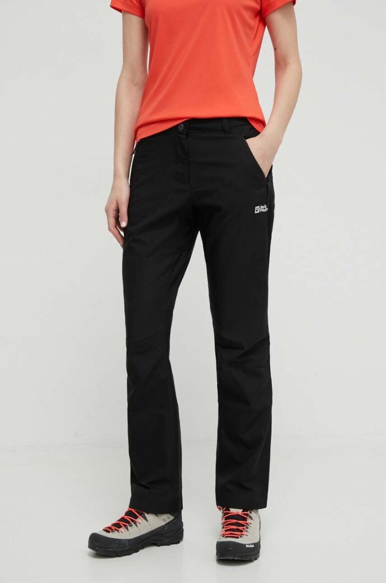 Jack Wolfskin pantaloni de exterior Active Track culoarea negru