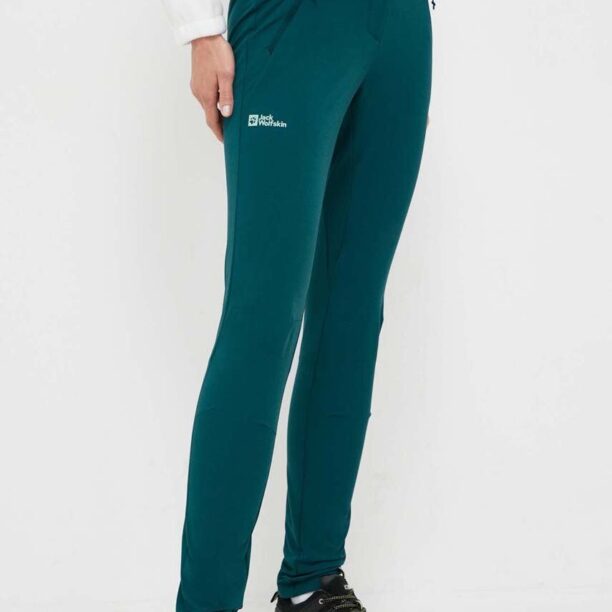 Jack Wolfskin pantaloni de exterior Geigelstein culoarea verde