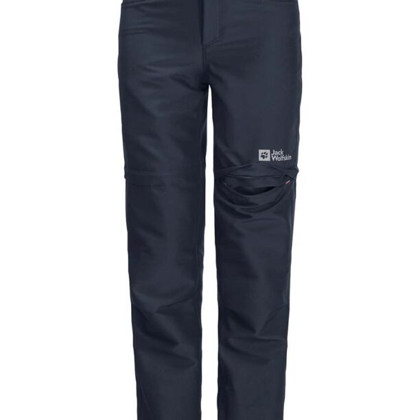 Jack Wolfskin pantaloni de ploaie pentru copii ACTIVE ZIP OFF culoarea albastru marin