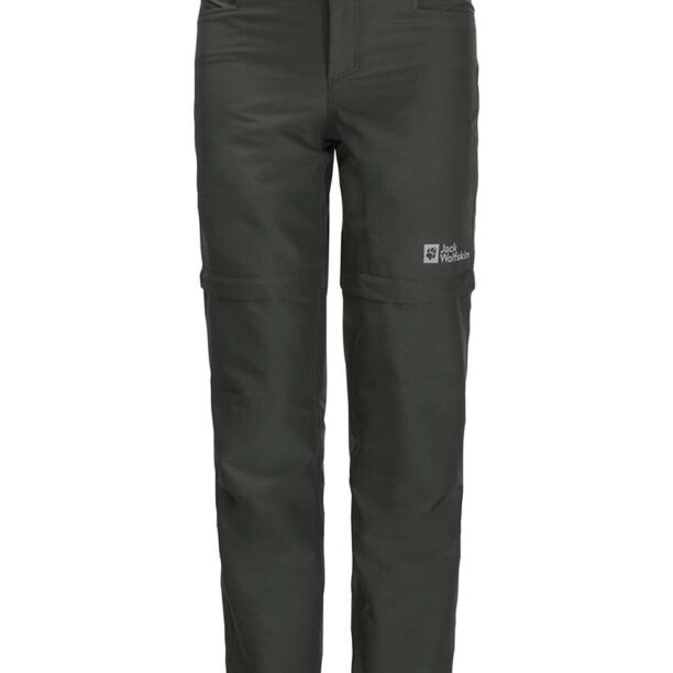 Jack Wolfskin pantaloni de ploaie pentru copii ACTIVE ZIP OFF culoarea negru preţ