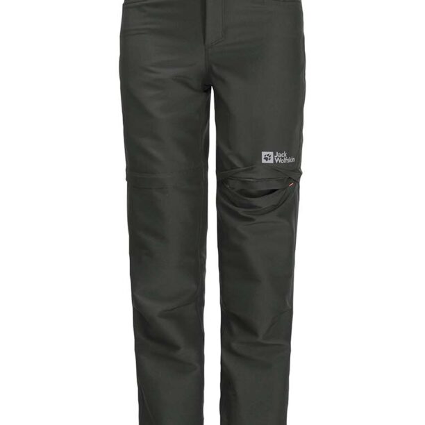 Jack Wolfskin pantaloni de ploaie pentru copii ACTIVE ZIP OFF culoarea negru