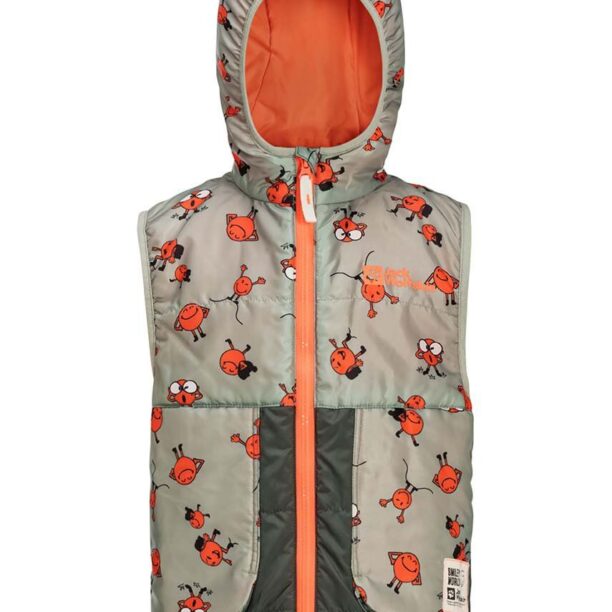 Jack Wolfskin vesta copii SMILEYWORLD AOP VEST culoarea gri preţ