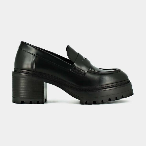 Jonak pantofi de piele RHUM CUIR GLACE culoarea negru