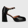 Jonak pantofi de piele VERO CUIR BRILLANT culoarea negru