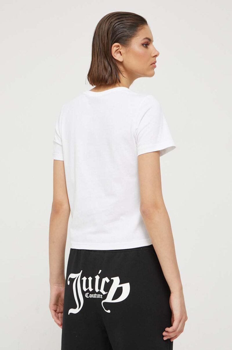 Juicy Couture tricou din bumbac culoarea alb preţ