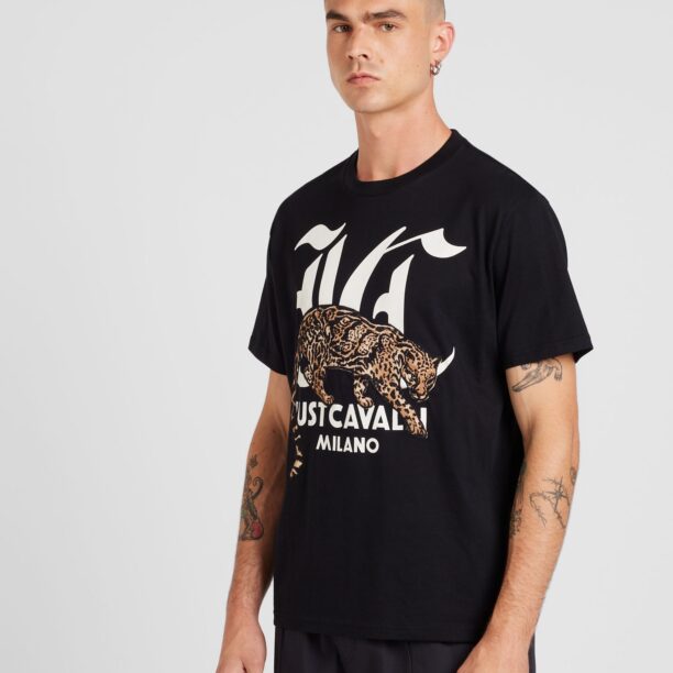 Just Cavalli Tricou 'MAGLIETTE'  maro / negru / alb preţ