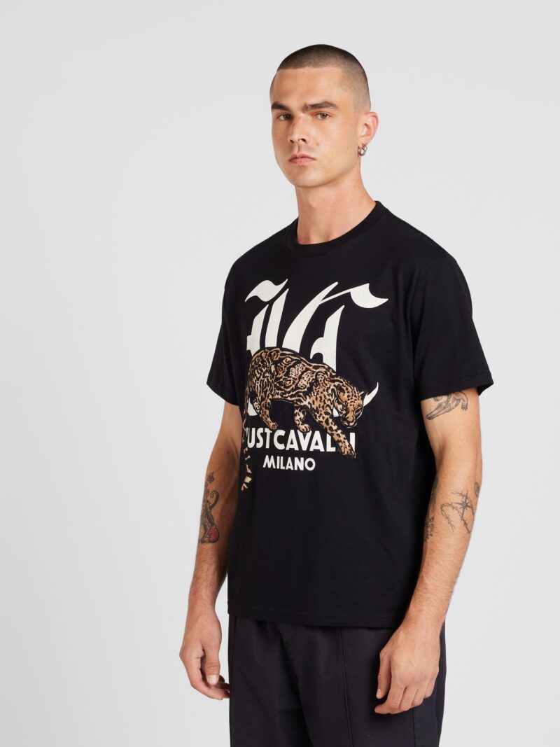 Just Cavalli Tricou 'MAGLIETTE'  maro / negru / alb preţ