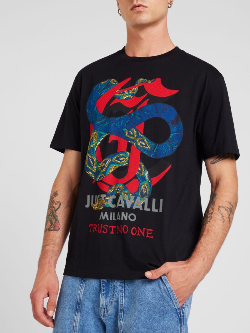 Just Cavalli Tricou  albastru / turcoaz / roșu / negru