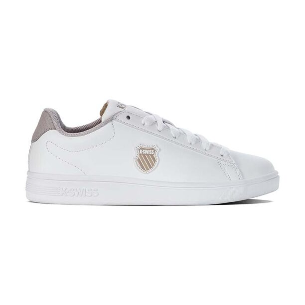 K-Swiss sneakers din piele COURT SHIELD culoarea alb