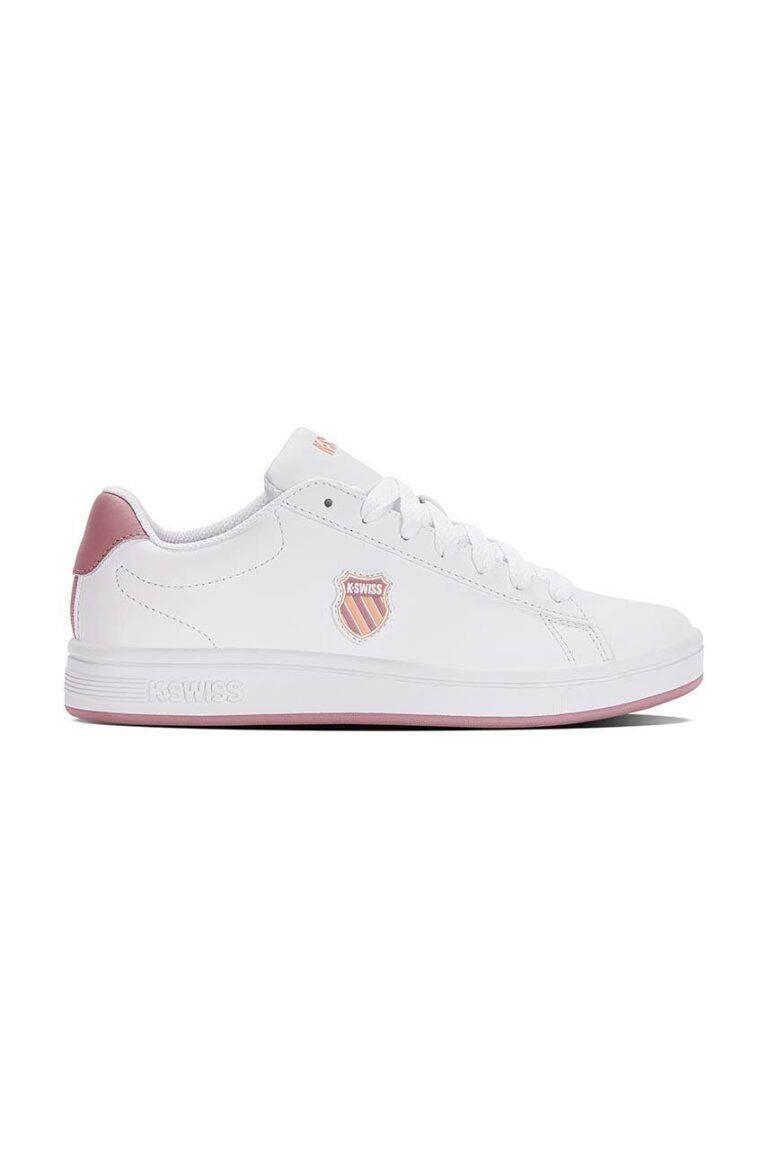 K-Swiss sneakers din piele COURT SHIELD culoarea alb