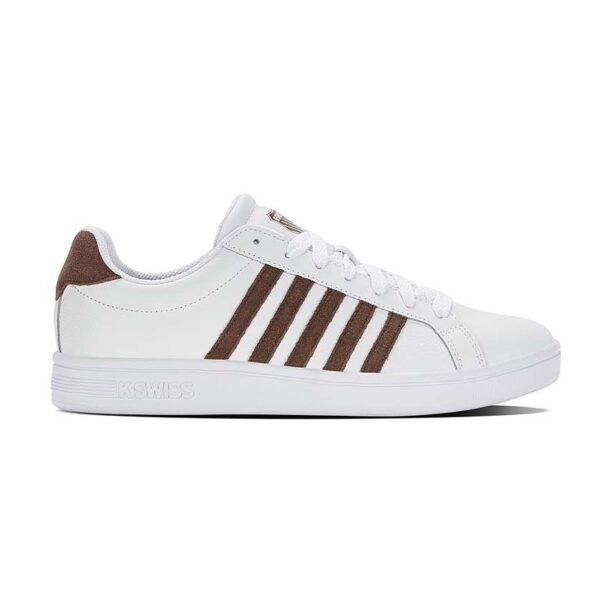 K-Swiss sneakers din piele COURT TIEBREAK culoarea alb