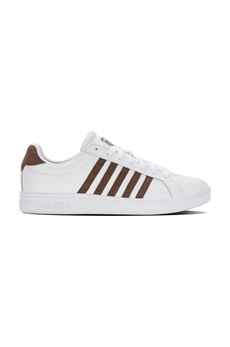 K-Swiss sneakers din piele COURT TIEBREAK culoarea alb