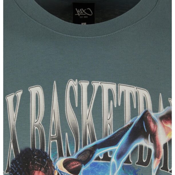 K1X Tricou 'Bootleg'  albastru aqua / verde smarald / negru / alb preţ