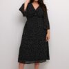 KAFFE CURVE Rochie 'Sallie'  negru / alb