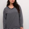 KAFFE CURVE Tricou 'Winni'  negru / alb