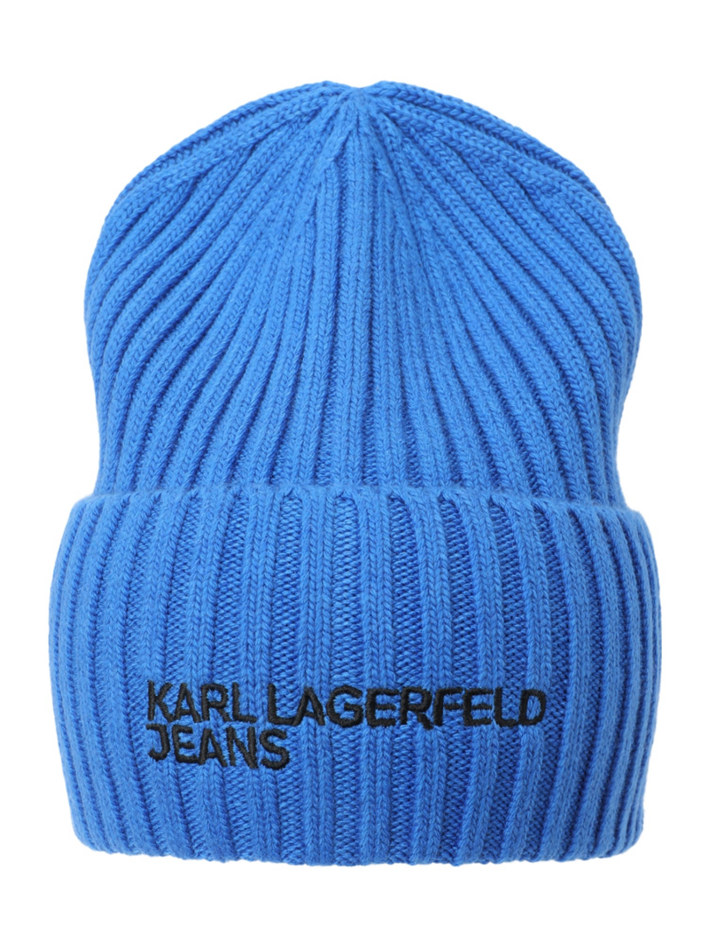 KARL LAGERFELD JEANS Căciulă 'ESSENTIAL'  albastru cobalt / negru