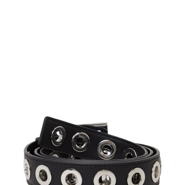 KARL LAGERFELD JEANS Curea 'Eyelet'  negru / argintiu