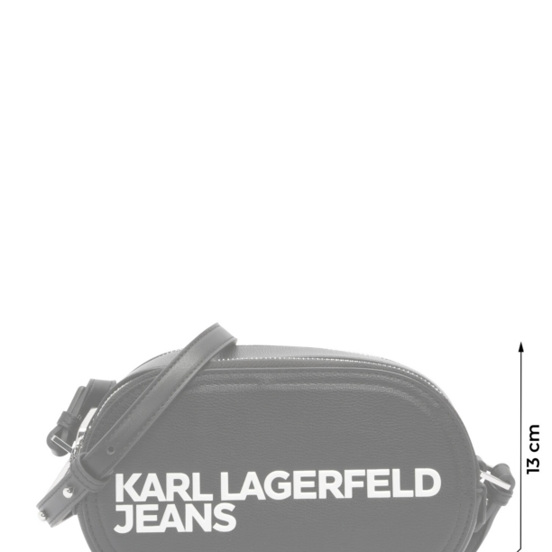 KARL LAGERFELD JEANS Geantă de umăr 'ESSENTIAL'  negru / alb