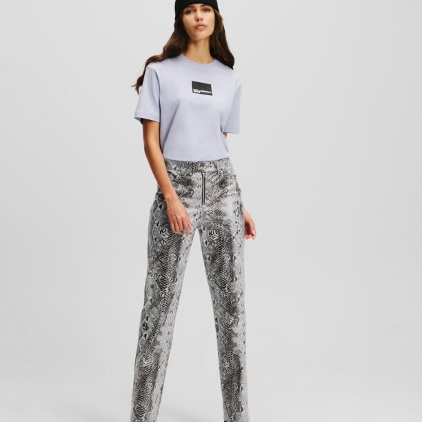 KARL LAGERFELD JEANS Pantaloni 'Snake'  gri / negru