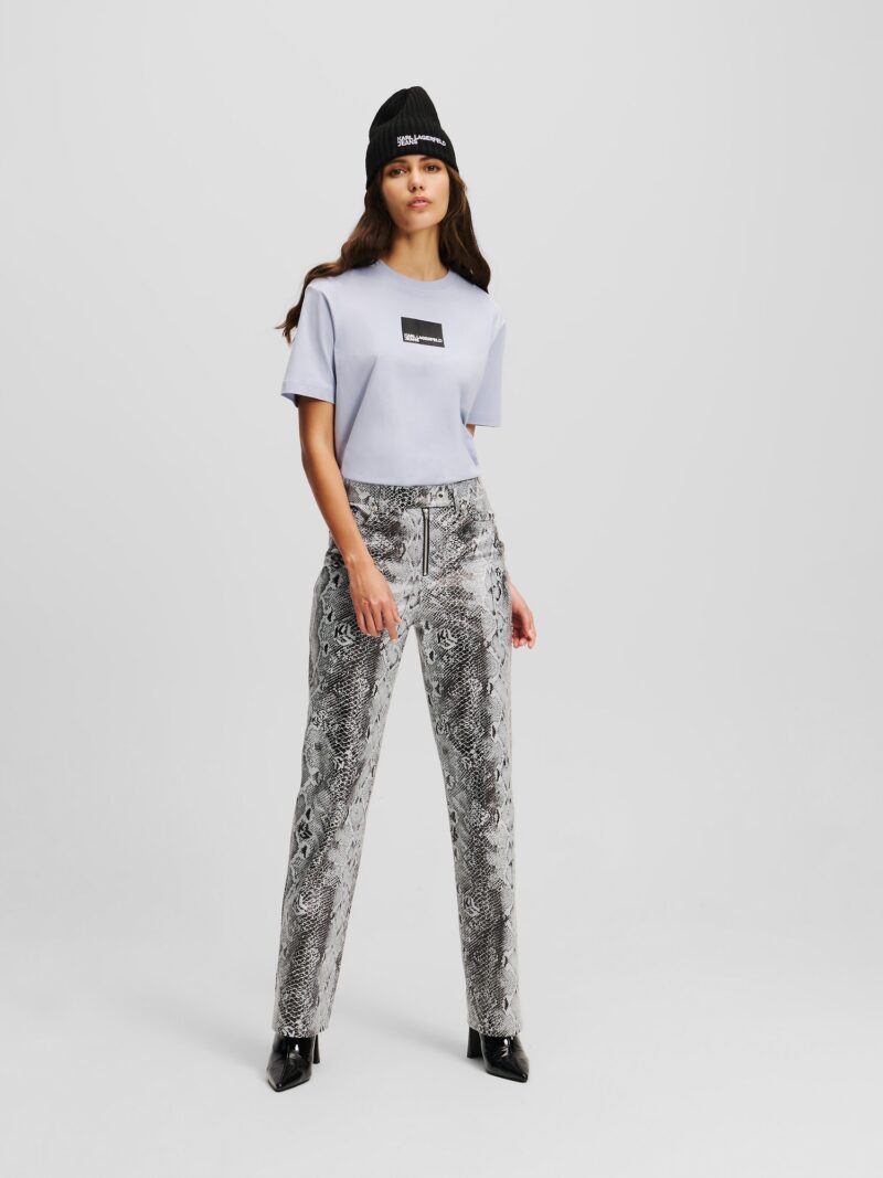 KARL LAGERFELD JEANS Pantaloni 'Snake'  gri / negru