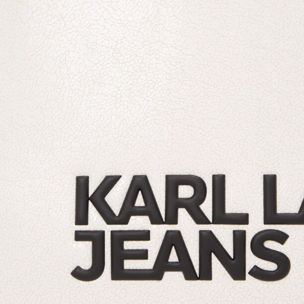 KARL LAGERFELD JEANS Poșete 'Logo Mini'  negru / alb preţ