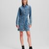 KARL LAGERFELD JEANS Rochie tip bluză  albastru denim / alb