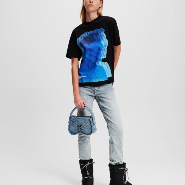 Preţ KARL LAGERFELD JEANS Tricou  albastru / negru