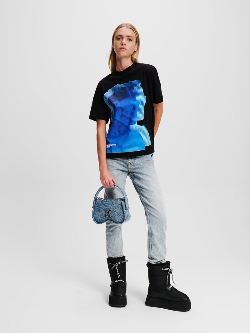 Preţ KARL LAGERFELD JEANS Tricou  albastru / negru