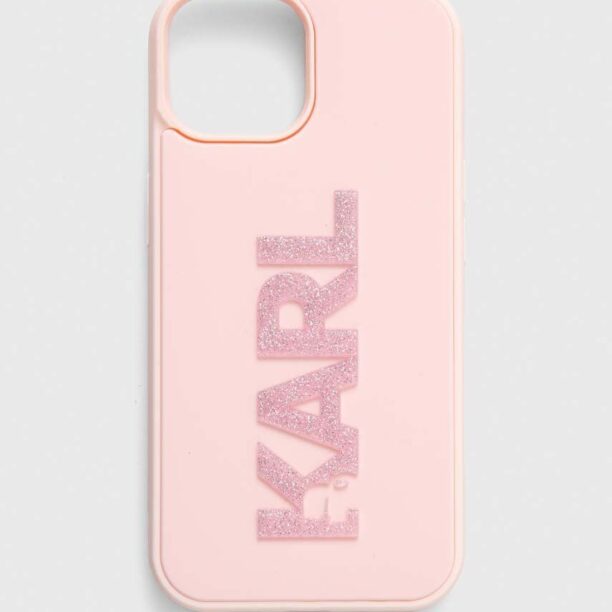 Karl Lagerfeld Husă pentru telefon iPhone 15 / 14 / 13 6.1" culoarea roz