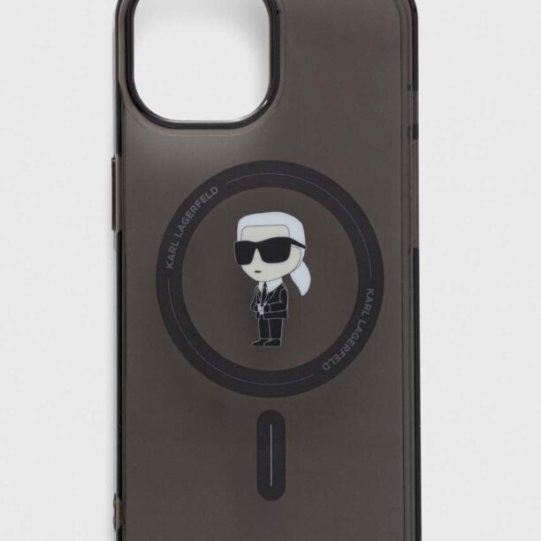 Karl Lagerfeld Husă pentru telefon iPhone 15 6.1 culoarea negru