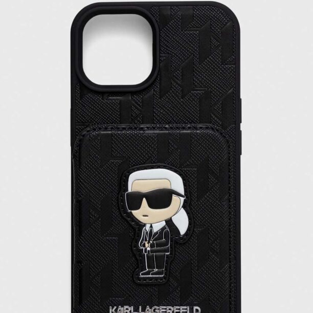 Karl Lagerfeld Husă pentru telefon iPhone 15 6.1 culoarea negru