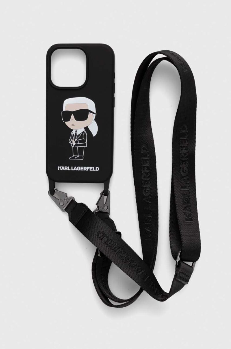 Karl Lagerfeld Husă pentru telefon iPhone 15 Pro 6.1 culoarea negru