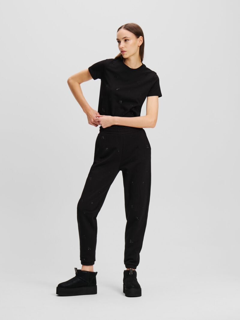 Karl Lagerfeld Pantaloni 'Monogram'  negru