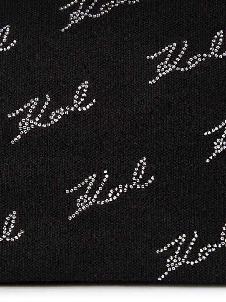 Karl Lagerfeld Plase de cumpărături ' Signature Rhinestones '  negru / alb preţ