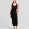 Karl Lagerfeld Rochie ' Rib-Knit Sleeveless '  negru