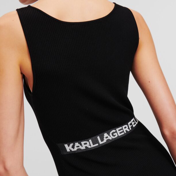 Preţ Karl Lagerfeld Rochie ' Rib-Knit Sleeveless '  negru