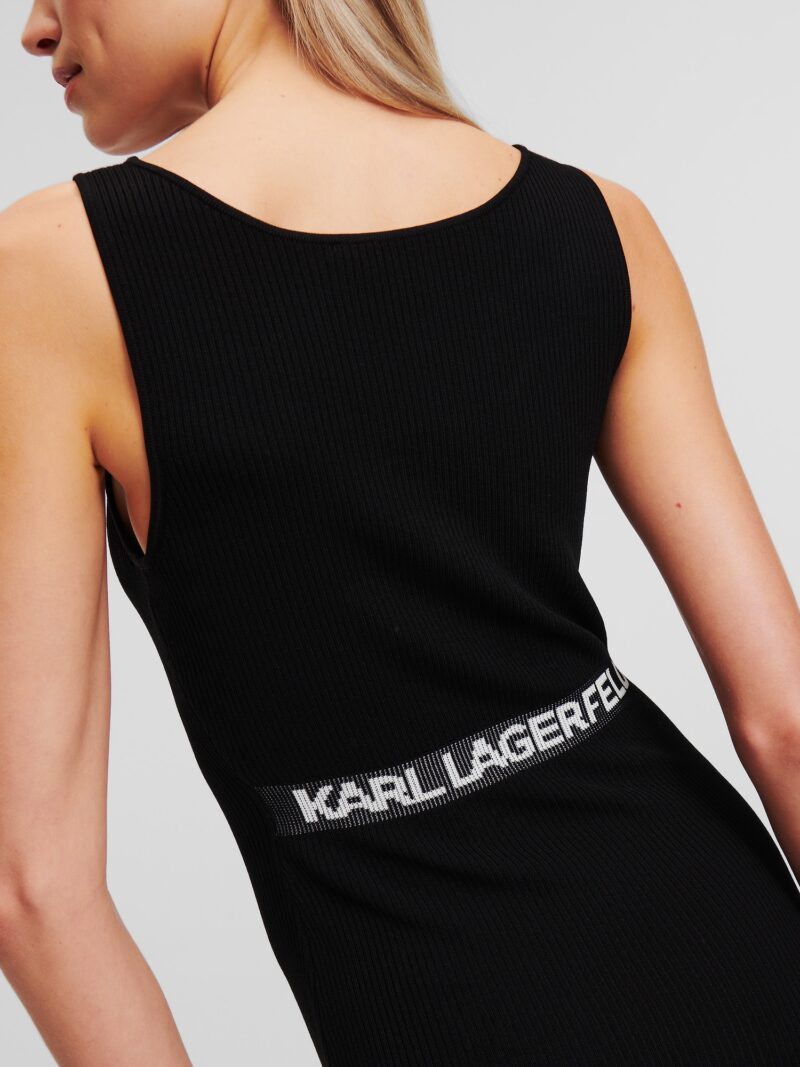 Preţ Karl Lagerfeld Rochie ' Rib-Knit Sleeveless '  negru