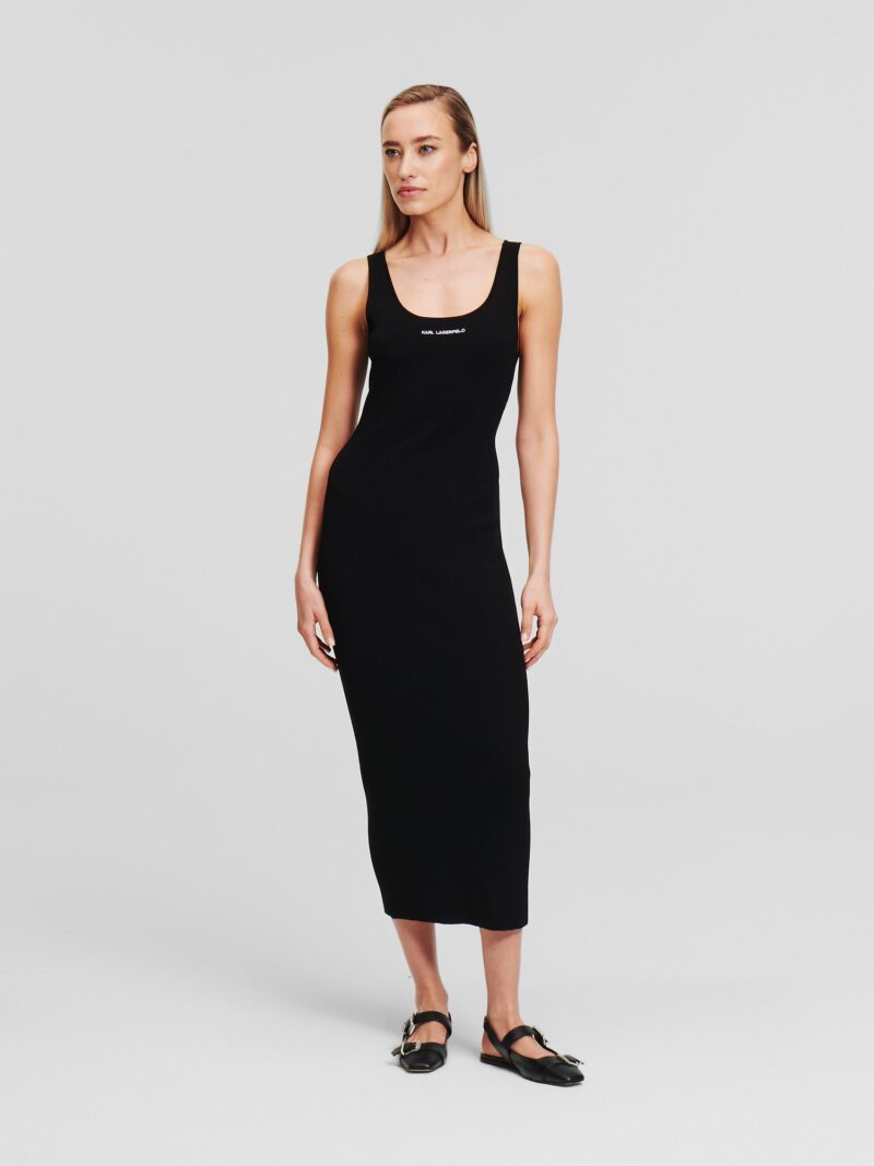 Karl Lagerfeld Rochie ' Rib-Knit Sleeveless '  negru