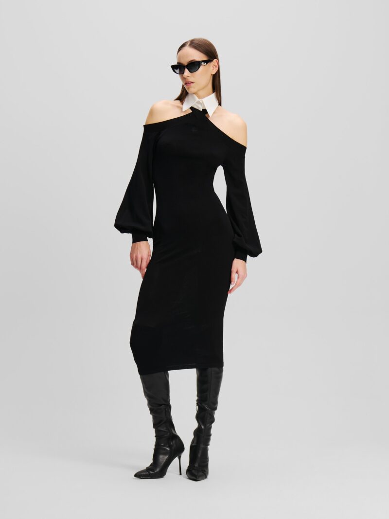 Karl Lagerfeld Rochie  negru / alb