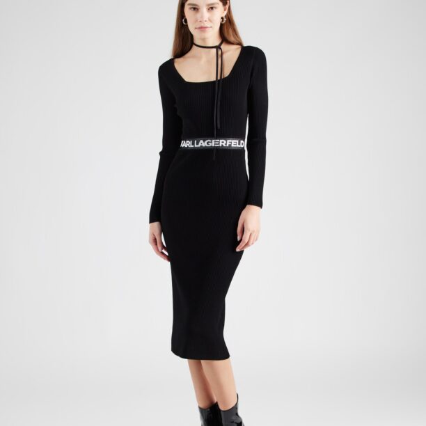 Karl Lagerfeld Rochie tricotat  negru / alb