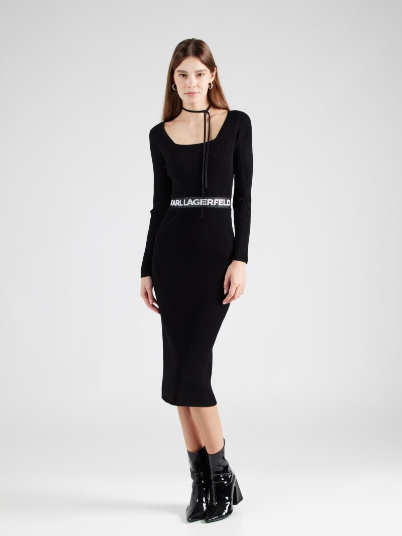 Karl Lagerfeld Rochie tricotat  negru / alb