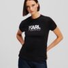 Karl Lagerfeld Tricou 'STACK'  negru / alb