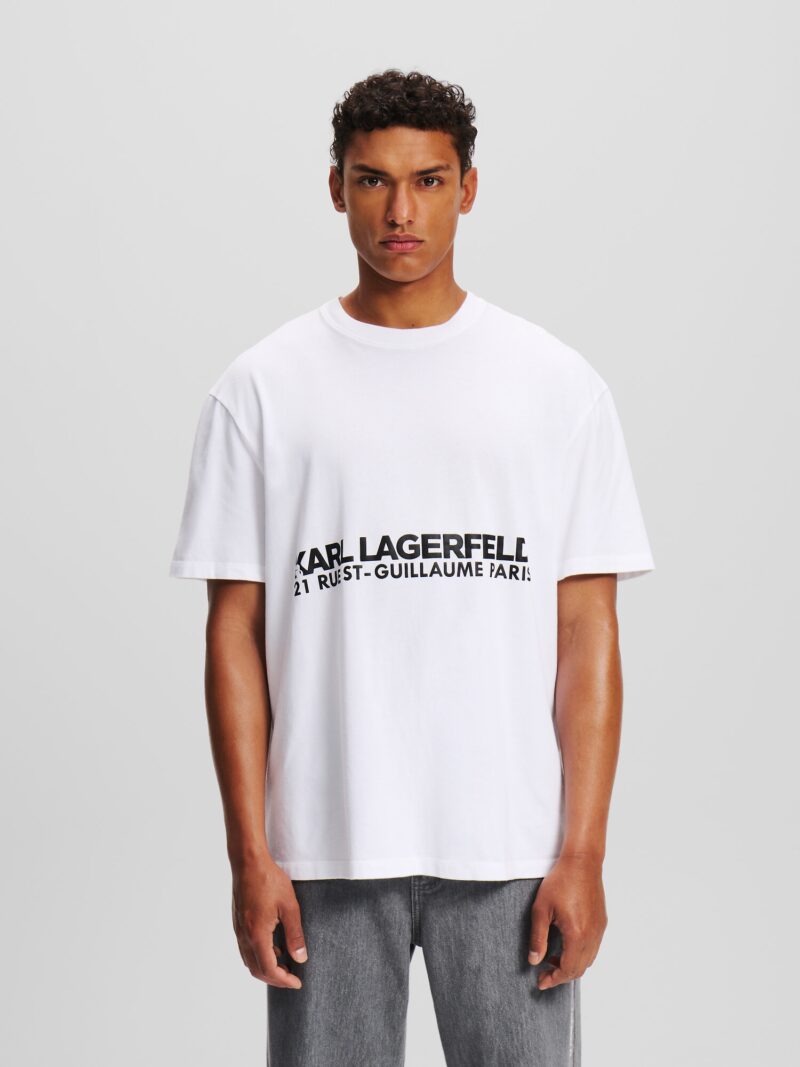 Karl Lagerfeld Tricou  negru / alb