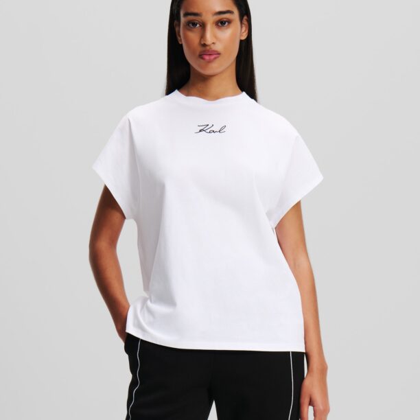 Karl Lagerfeld Tricou  negru / alb