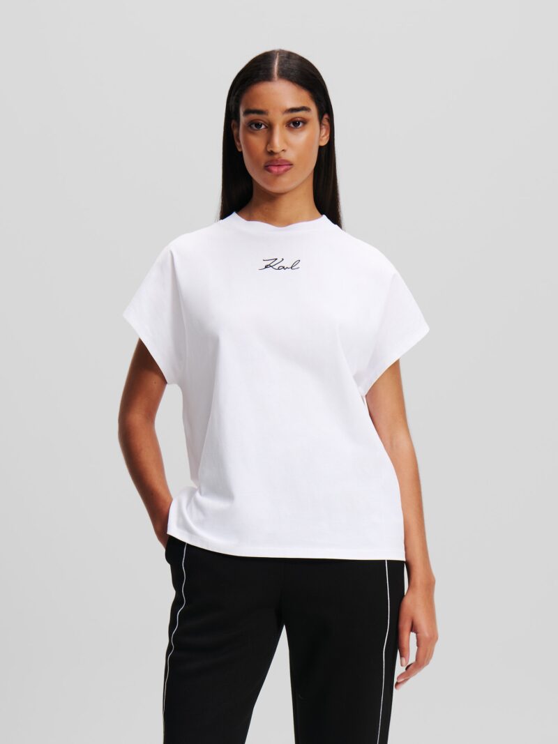 Karl Lagerfeld Tricou  negru / alb